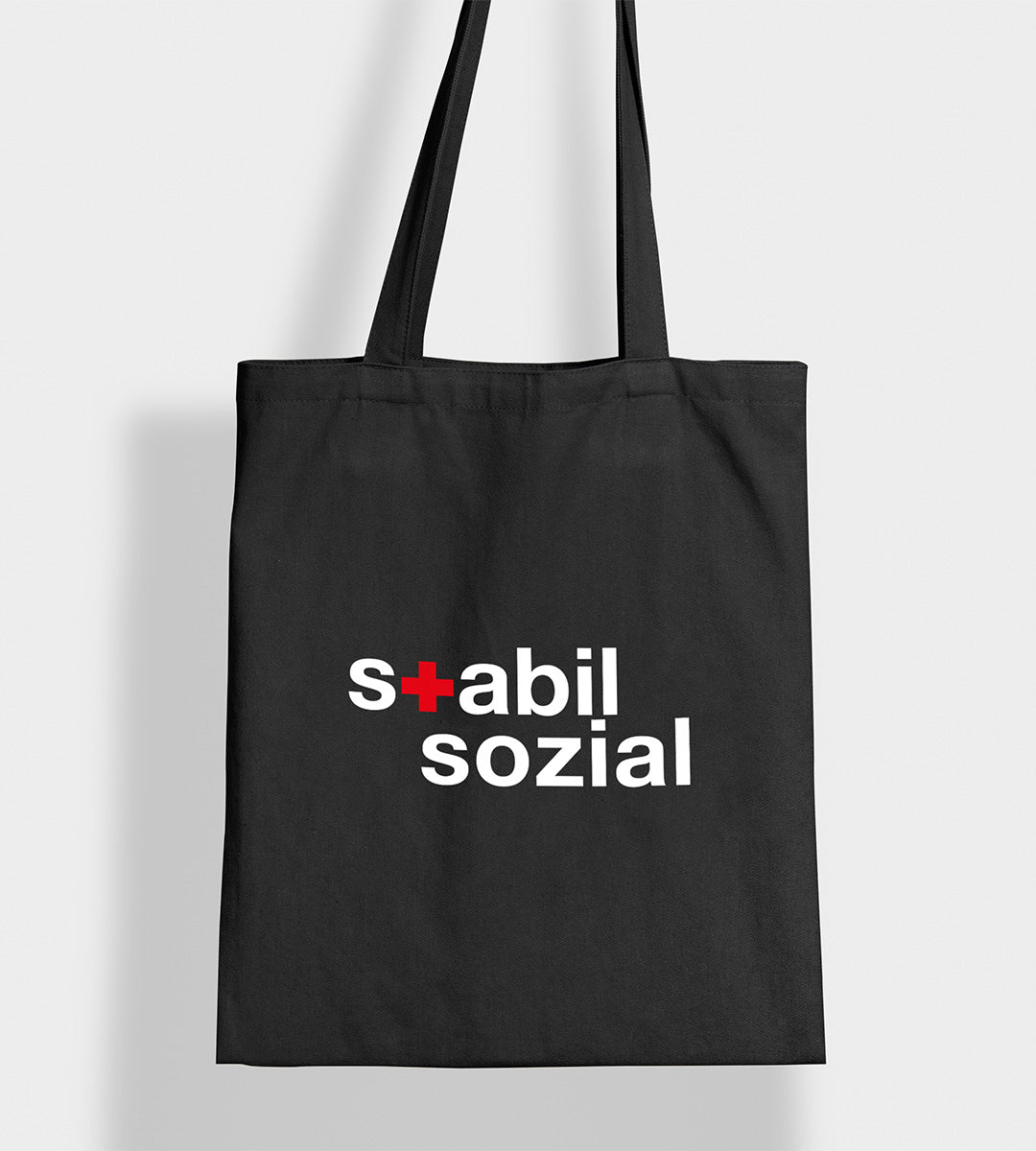 Stofftasche in Schwarz stabil sozial