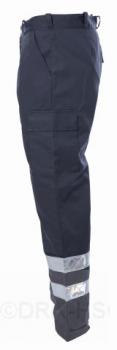 Damen-Einsatzhose DRK 2012 grau, 2 Reflexstreifen mit Kniepolstertasche