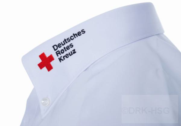 DRK-Businesshemd Dunkelblau, 1/1 Arm, DRK Kompaktlogo gestickt