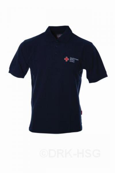 DRK-Poloshirt, tinte, mit Kompaktlogostick auf linker Brustseite Biobaumwolle/Recyled Polyester