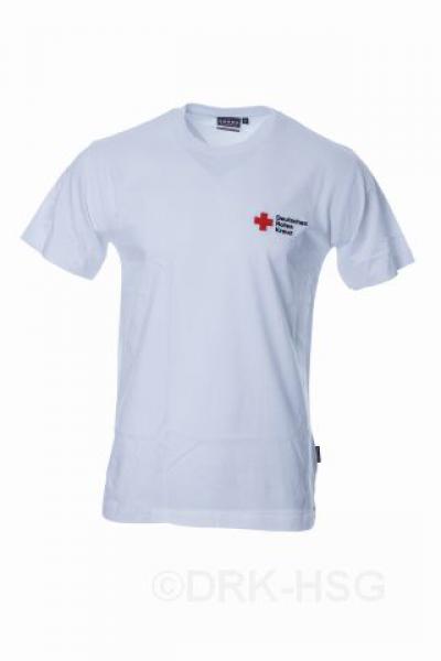 DRK-T-Shirt, weiß, Baumwolle Kompaktlogostick, Größe XS - 6XL